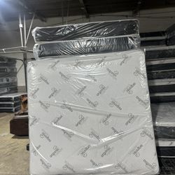 Huge sale for Mattress And Box Twin size mattress and box 150.$ full 190$ Queen 200$ king 290$. Mattress And Box and frame and headboard. King 580$ Qu