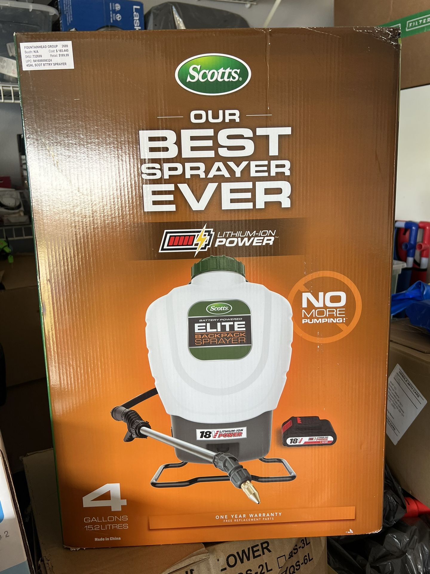 pulverizador eléctrico de mochila Scotts Elite Pump Zero
