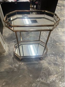 Gold mirror bar cart/ snack cart