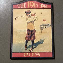 Wooden Golf Pub Sign