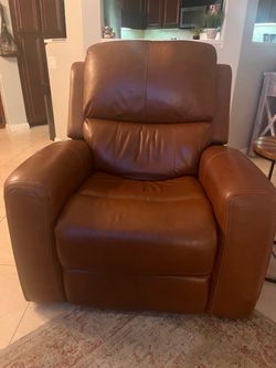 Riverdale Leather Power Recliner with adjustable headrest and lumbar