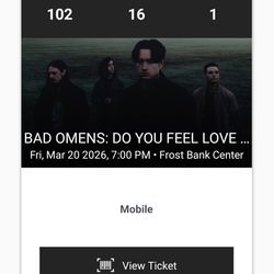 Bad Omen Tickets Lower Level