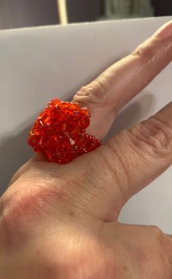 Handmade beaded ring. New