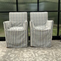 Two Slipcovered Chairs