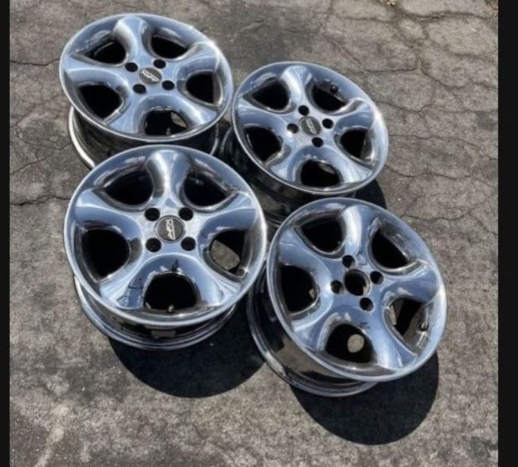 4 — 4x100 4x3.94 15x7 Chrome EMR Civic Fit Miata Xa Xb Ia Echo Versa Wheels Rims!!!!