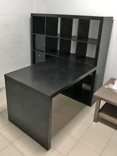 FREE…Ikea kallax Shelf With Table Extension Black