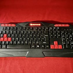 iBUYPOWER Ares E1 Gaming Keyboard Spill Resistant, Black Red