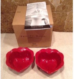 Princess house, red ceramic Baker set two per box