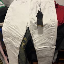 Sacred crown jeans size 34 mens all white