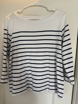 Navy And White Striped Tshirt