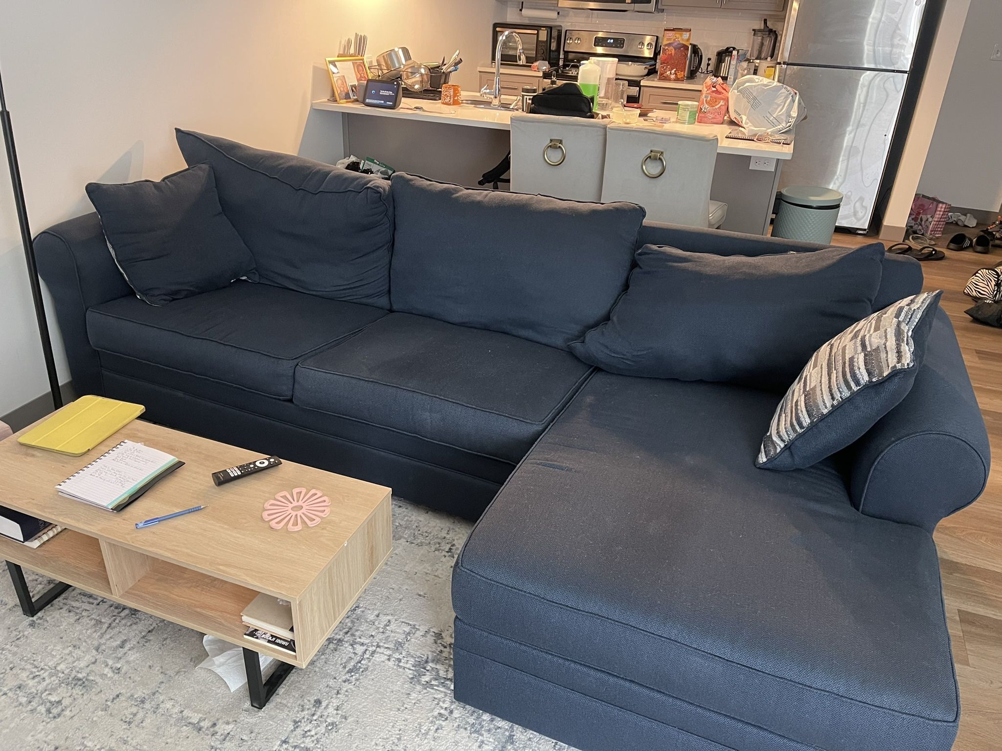 Nova Navy 2 Piece Right Arm Facing Sectional