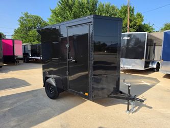 2027 New 5x8 SA Screwless Enclosed Trailer | Blackout | Spoiler Package | .08 polycor | dexter axle | 1191 (BLACK)