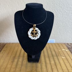 BTG Napier Anchor And Rope Necklace Pendant Circuit 1970S