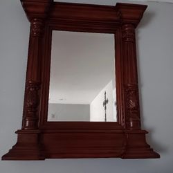 2Vintage Wood Mirror/2 Espejos  de Madera solida