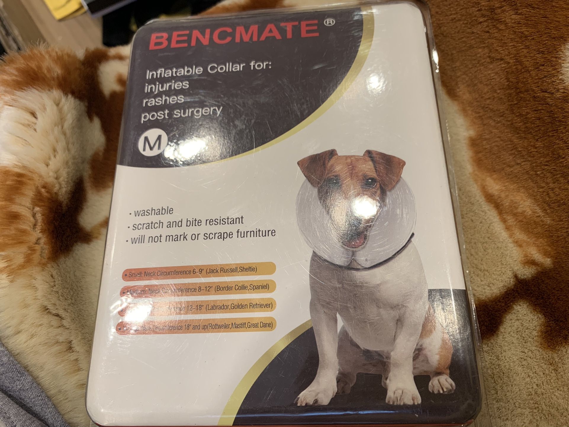 Benchmade Large Inflatable Dog Neck Collar. For After Medical Treatment. Medium 
