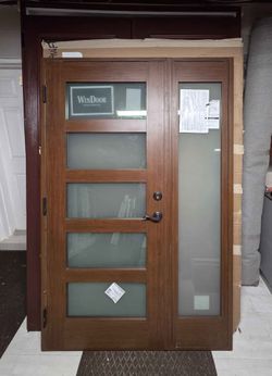 New 53W x 81H Impact Aluminum Entry Door with Sidelite.