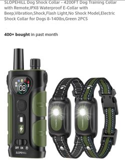 NEW DOG SHOCK COLLAR 8-140LBS GREEN 2 PCS