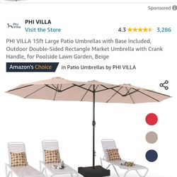 Double Sided Rectangle Umbrella  $120