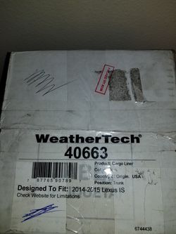 WeatherTech cargo mat for 14-15 Lexus IS