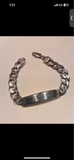 Sterling silver bracelet w/ID plate