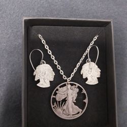 1937 Walking Liberty & Buffalo Earnings Jewelry