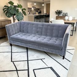Arhaus Gray Velvet Sofa Couch - Delivery Available