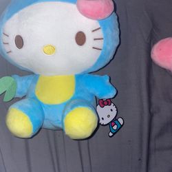 Hello Kitty Blue Frog Plush
