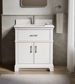 Kohler Chulton Bathroom Vanity with Sink and Quartz Top in White 30 inch