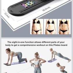 2025 Updated Pilates Reformer Machine Set, Multi-Purpose Foldable Pilates Reformer Board for Home, 6 in 1 Pilates Sliding Board