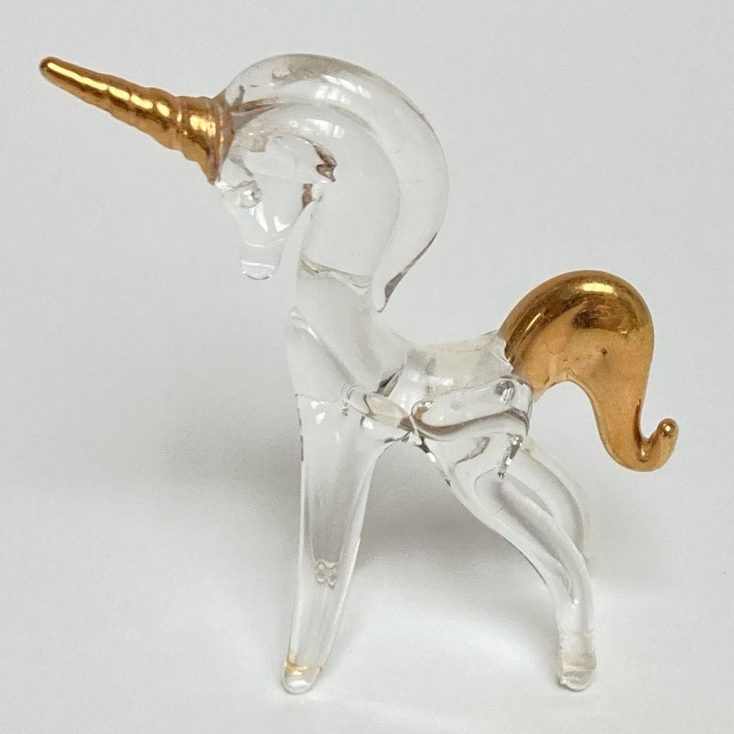Vintage Handmade Miniature Glass Unicorn