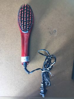 Hot and Straight Straightening Salon Brush with temperature control Red