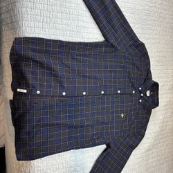Blue & Green Plaid Flannel Size Medium