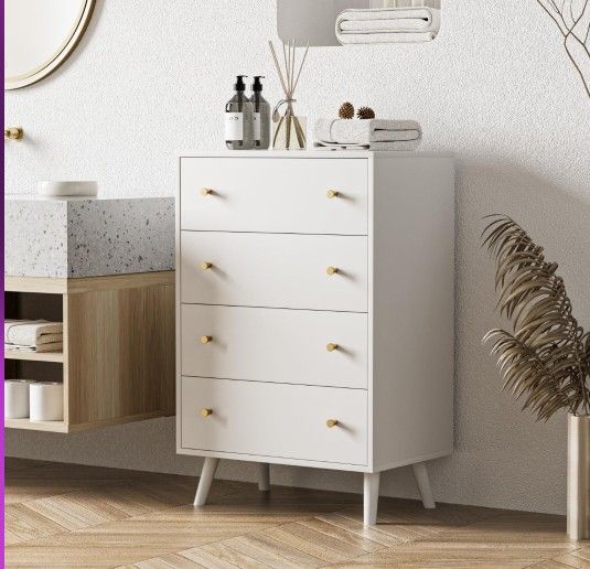 New Modern Contemporary Tall 4 Drawer Dresser for bedroom or entryway