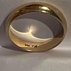 14k Gold Plain Wedding Band 