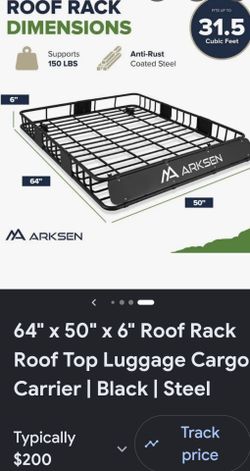 ROOF RACK,   CARGO CARRIER  64"×50"×6".  PERFECT-WIDE
