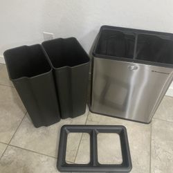 10 Gallons Dual Bins Trash Can Open Top
