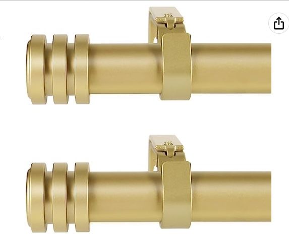 2 Pack Gold Curtain Rods for Window 84-120 inch(7-10ft)