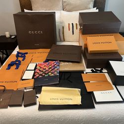 Assorted packaging - Louis Vuitton, Gucci, MCM