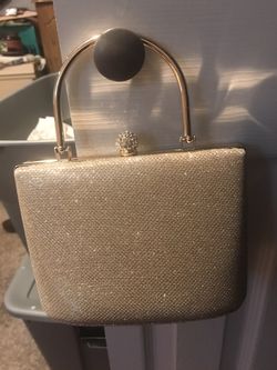 Gold evening clutch