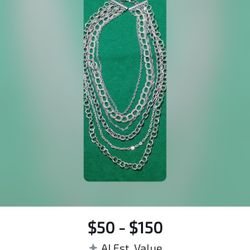 Layered Silver Chain Necklace 