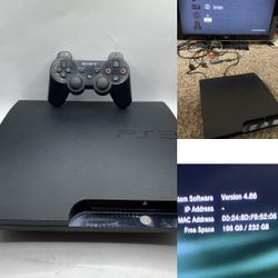 Sony PlayStation 3 Slim PS3 250GB CECH-2001B W/ OEM Controller + Wires 