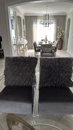 Galleries charcoal and miller faux fur pillows