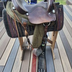 Big Horn Wester Saddle, Saddle Pad And Saddle Stand