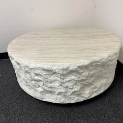 Round Coffee Table for Living Room Circle Coffee Table Modern Drum Center Table