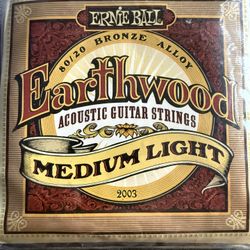 ERNIE BALL NEW EARTHWOOD MEDIUM LIGHT ACOUSTIC GUITAR STRINGS 12-54