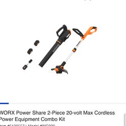WORX Power Share 2-Piece 20-volt Max Cordless Power Equipment Combo Kit