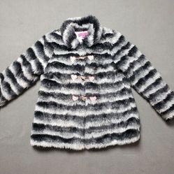 Betsey Johnson Girls Large Faux Fur Jacket