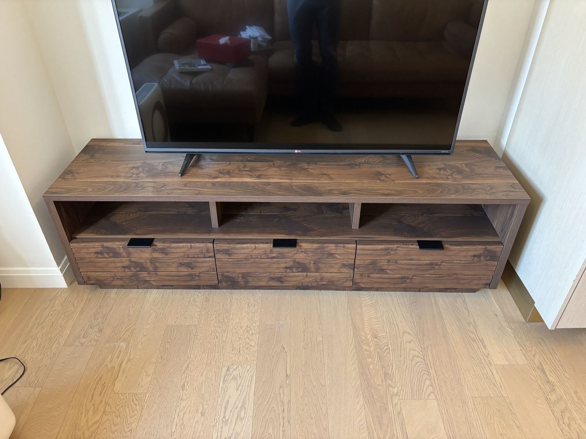 Modern TV Stand - Walnut with Draws