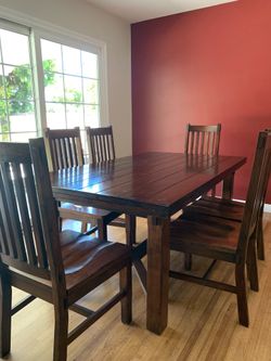 Dining set  6 chairs  solid wood