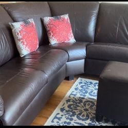 Sectional 6 Seater Real Leather 